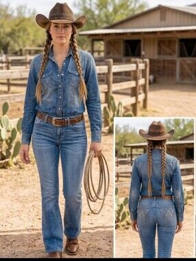 Wrangler Retro Mae Bootcut Jeans - American Royal - Size 3/4 x 32